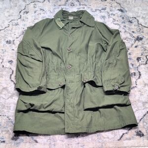 Swedish Army M59 Field Jacket C48 Military Olive Green Vintage
